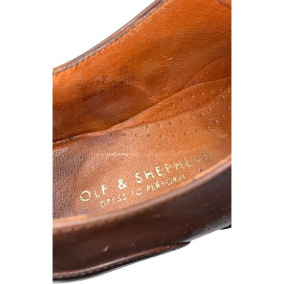 WOLF & SHEPHERD Brown Leather Oxford Derby Shoes     Size: 10